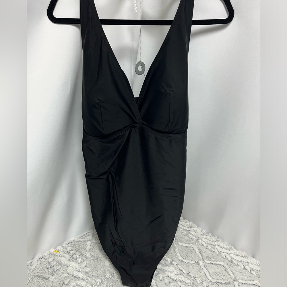 Torrid wire free lightly lined low coverage, black one piece swimsuit size 3